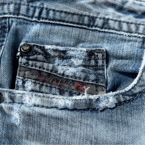 Diesel 2014 Slim- Skinny Moto Wash Distressed Jeans - Light Wash 33x32 - Picture 4 of 5